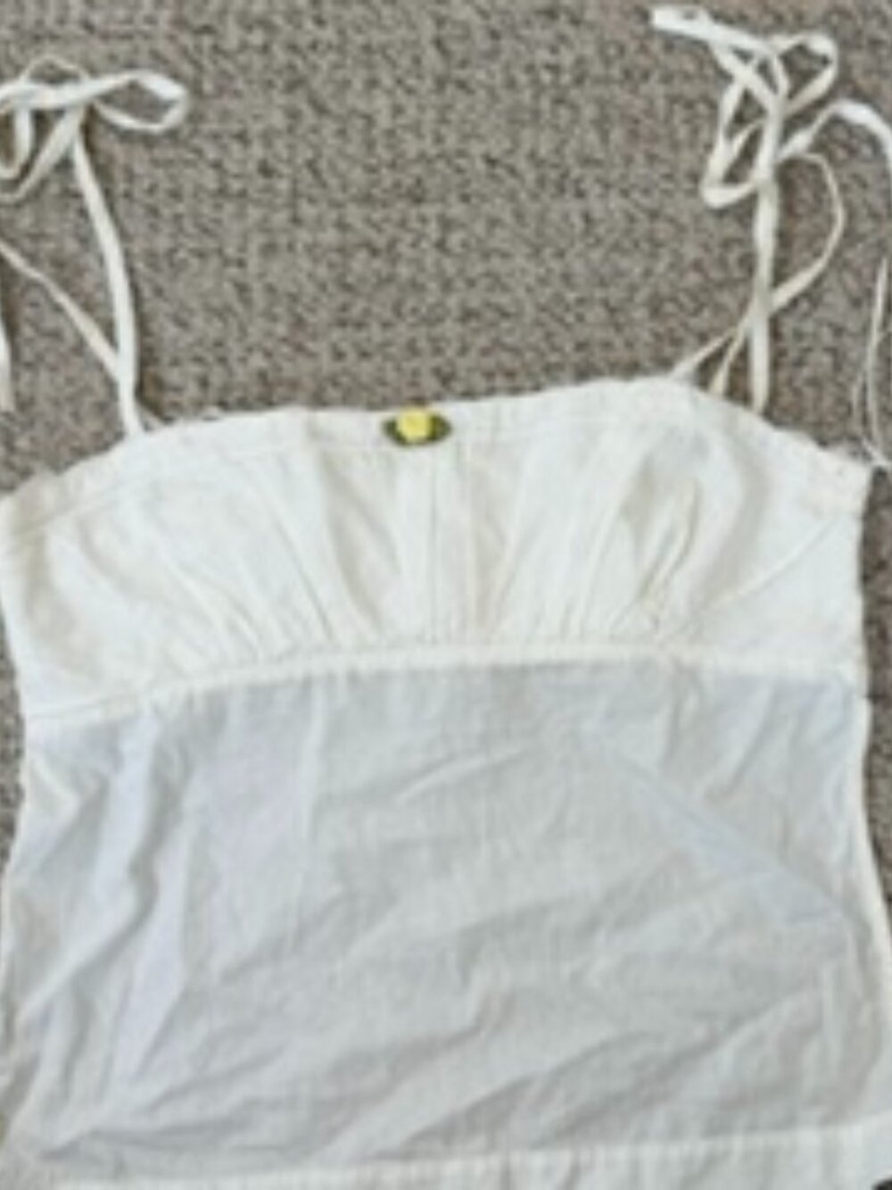 Kimchi Blue OffWhite Cropped Blous with Spaghetti Straps and Open Back Detailing